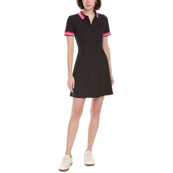 Johnny Was Black Polo Dress with Pink Accents - Picture 1 of 3